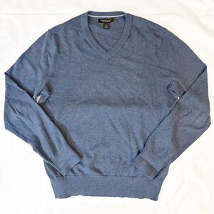 Banana Republic Cotton Cashmere Sweater Mens Size M Blue V Neck Long Sleeve